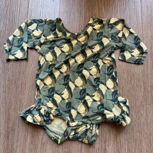 Kate Quinn Green and Yellow Patterned Baby Bodysuit